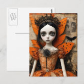 Gothic Halloween Doll Briefkaart (Voorkant / Achterkant)