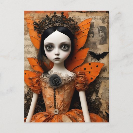 Gothic Halloween Doll Briefkaart (Voorkant)