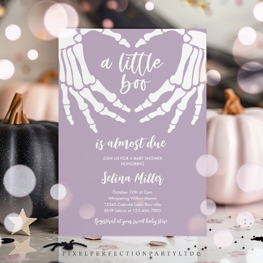 Gothic Halloween een a Little Due Boo Baby shower Kaart