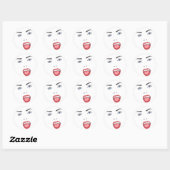 Gothic Halloween Fangs Vampire Woman Face Ronde Sticker (Vel)