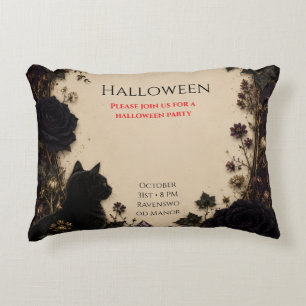 Gothic Halloween-feest Rozen, donkere klimop, mot, Accent Kussen