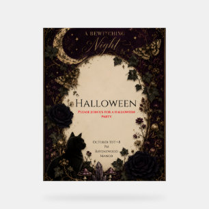 Gothic Halloween-feest Rozen, donkere klimop, mot, Acryl Bord