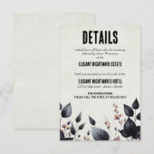 Gothic Halloween Floral Wedding Informatiekaartje (Voorkant / Achterkant)