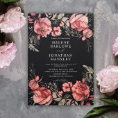 Gothic Halloween Floral Wedding Kaart