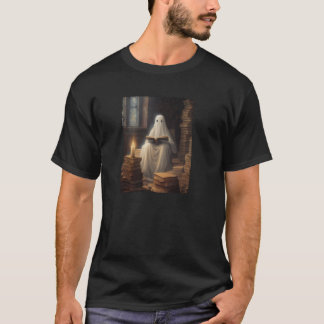 Gothic Halloween Ghost Reading Book Window Dark Ac T-shirt