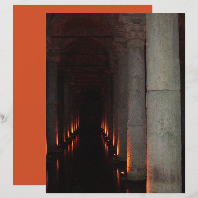 Gothic Halloween Hallway naar Hell Scrapbook Paper (Voorkant / Achterkant)