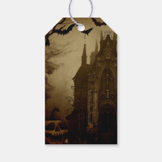 Gothic/Halloween/herfst/pompoen Cadeaulabel (Voorkant)