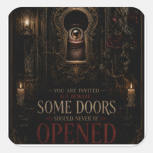 Gothic Halloween Horror met Behekst Sleutelgat Oog Vierkante Sticker