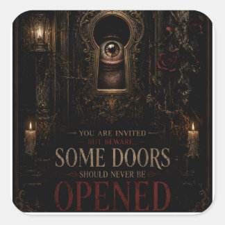 Gothic Halloween Horror met Behekst Sleutelgat Oog Vierkante Sticker