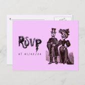 Gothic Halloween Huwelijk RSVP Briefkaart (Voorkant / Achterkant)