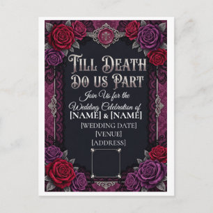 Gothic Halloween-huwelijk tot de dood ons scheidt Briefkaart