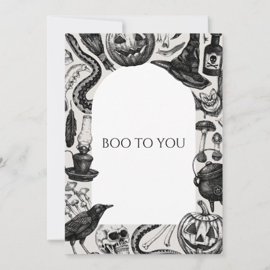 Gothic Halloween Invite Save The Date (Achterkant)