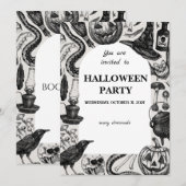 Gothic Halloween Invite Save The Date (Voorkant / Achterkant)