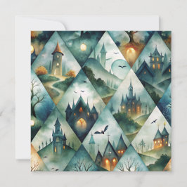 Gothic Halloween Kasteel Patroon Kaart