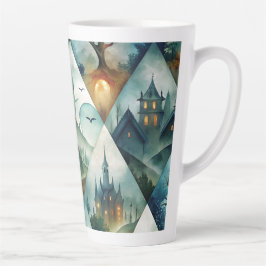 Gothic Halloween Kasteel Patroon Latte Mok