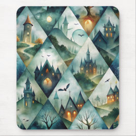 Gothic Halloween Kasteel Patroon Muismat
