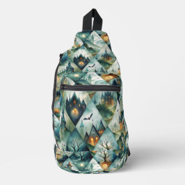 Gothic Halloween Kasteel Patroon Sling Bag