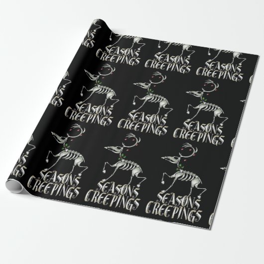 Gothic Halloween Kerstmis Creepings Cadeaupapier (Uitgerold)
