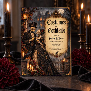 Gothic Halloween-kostuum & cocktails Kaart