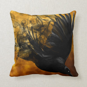  Gothic Halloween Large Black Raven Bird Kussen