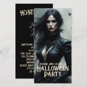 Gothic Halloween-nacht van mysterie uitnodiging (Voorkant / Achterkant)