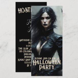 Gothic Halloween-nacht van mysterie uitnodiging
