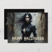 Gothic Halloween Night of Mystery Feestdagenkaart (Voorkant / Achterkant)