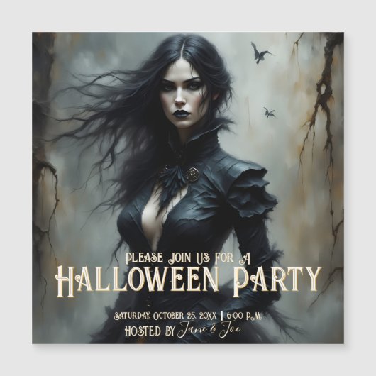 Gothic Halloween Night of Mystery Invitation (Voorkant)