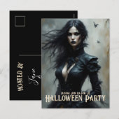 Gothic Halloween Night of Mystery Invitation Feestdagenkaart (Voorkant / Achterkant)