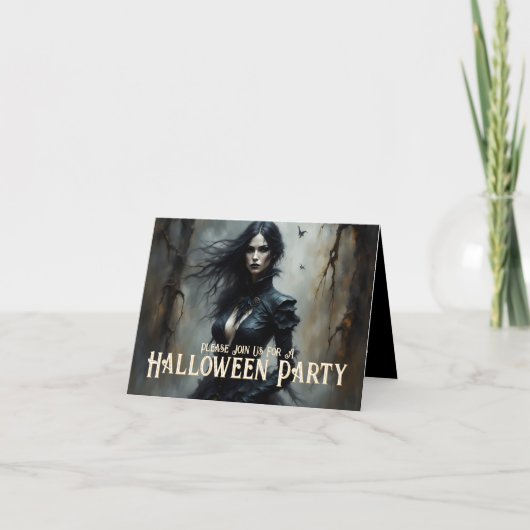 Gothic Halloween Night of Mystery Invitation Kaart (Voorkant)