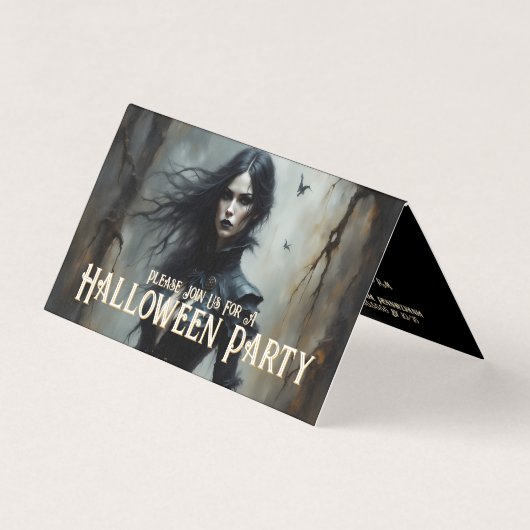 Gothic Halloween Night of Mystery Invitation Kaart (Voorkant)