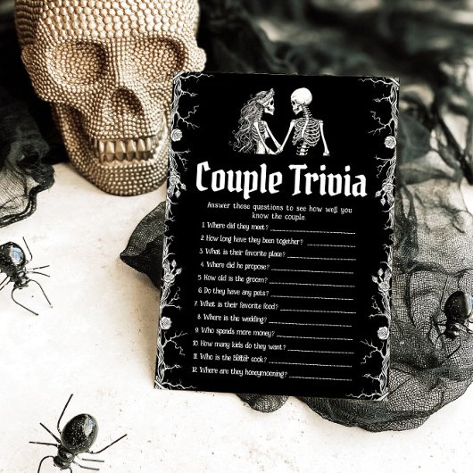 Gothic Halloween Paar Trivia Vrijgezellenfeest Gam Kaart