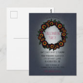 Gothic halloween partijuitnodiging met vleermuizen briefkaart (Voorkant / Achterkant)