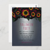 Gothic halloween partijuitnodiging met vleermuizen briefkaart (Voorkant / Achterkant)