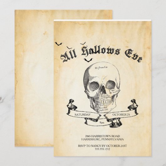  Gothic Halloween Party Invitation Kaart (Voorkant / Achterkant)