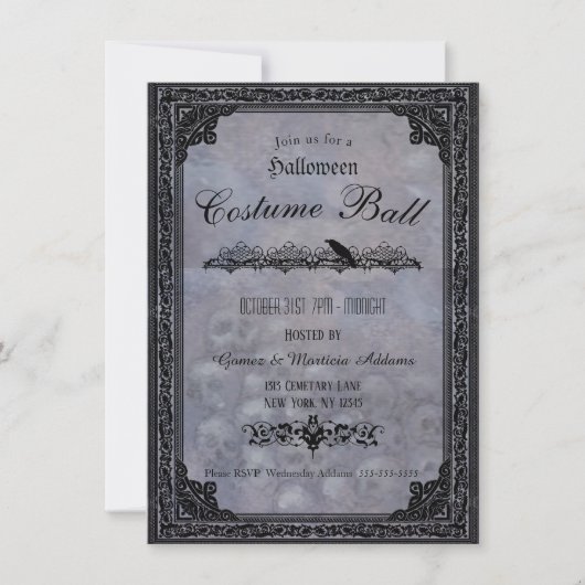 Gothic Halloween Party Invitation Kaart (Voorkant)