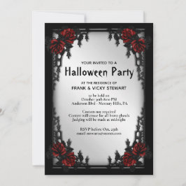 Gothic Halloween Party Invitation Kaart