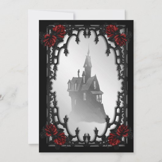 Gothic Halloween Party Invitation Kaart (Achterkant)