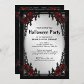 Gothic Halloween Party Invitation Kaart (Voorkant / Achterkant)