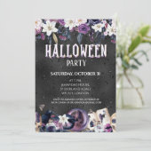 Gothic Halloween Party Invitation Kaart (Staand voorkant)