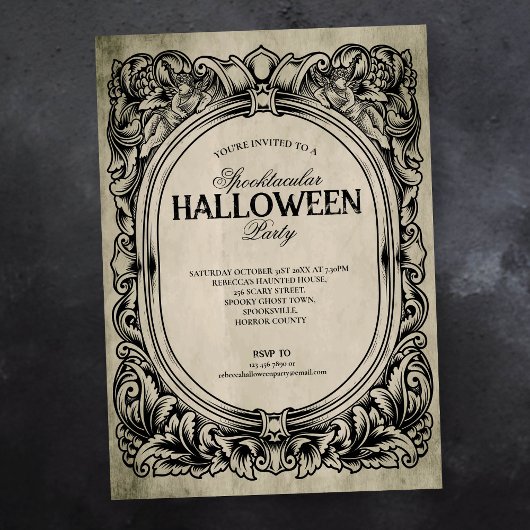 Gothic Halloween Party Invitation Kaart