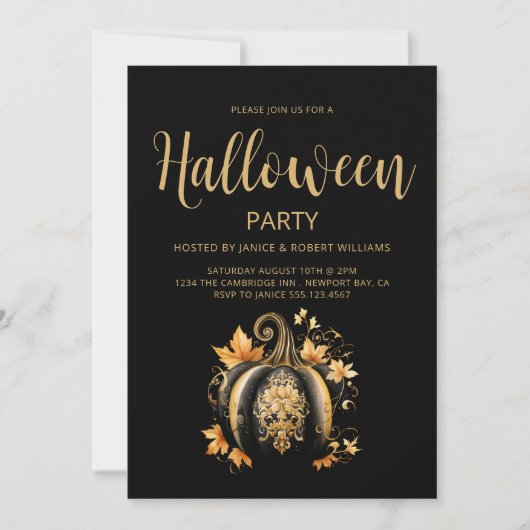 Gothic Halloween Party Invitation Kaart (Voorkant)