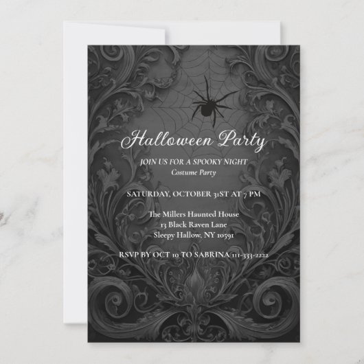 Gothic Halloween Party Invitation Kaart (Voorkant)