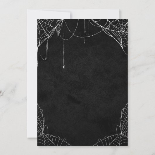 Gothic Halloween Party Invitation with Spiders Kaart (Achterkant)