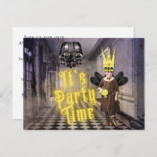 Gothic Halloween Party nodigt uit Uitnodiging Briefkaart (Voorkant / Achterkant)