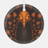 Gothic Halloween Peacock Skull Glas Ornament (Voorkant)