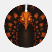 Gothic Halloween Peacock Skull Glas Ornament (Achterkant)