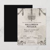 Gothic Halloween Potluck Adult Scary Party Uitnodi Kaart (Voorkant / Achterkant)