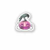 Gothic Halloween Pumpkin and Crow  Sticker (Voorkant)