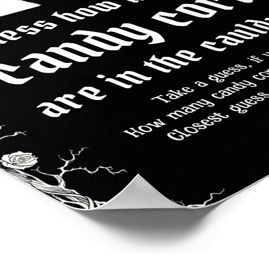 Gothic Halloween Raad Hoeveel Candy Corn Game Poster (Hoek)